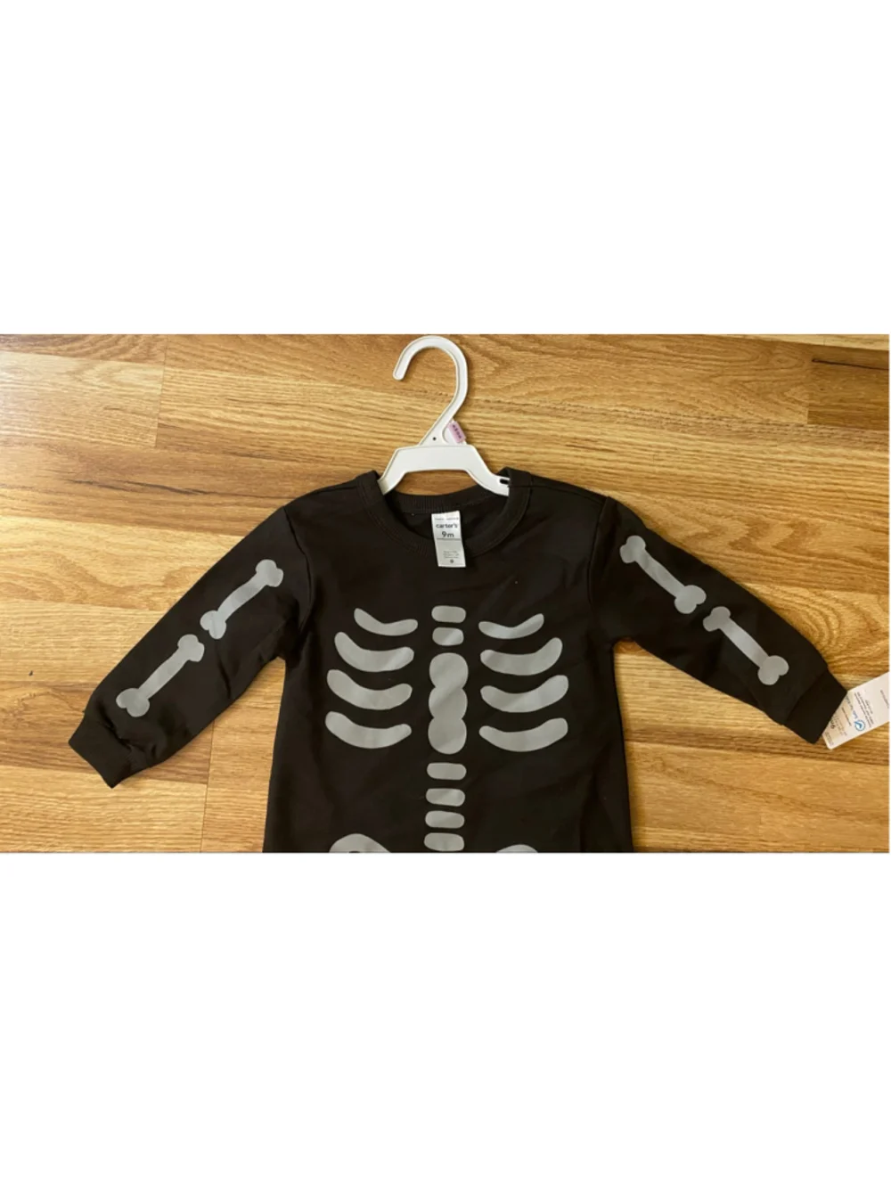 Baby Carter's Skeleton Bodysuit 9 Months Black and White NWT